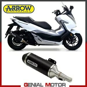 2018 z_ tHc@ 300 GL][Xg |bg + tBbeBO Lbg A[ A~jE ubN - 2020- 2018 Honda Forza 300 Exhaust Pot + Fitting Kat Arrow Aluminium Black - 2020-