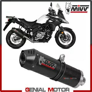 Mivv rC}t[ I[o J[{t@Co[ J[{ Lbv SUZUKI DL VSTROM 650 2017 2019 Mivv Exhaust Muffler Oval Carbon Fiber Carbon Cap SUZUKI DL VSTROM 650 2017 2019