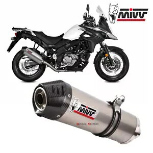 Mivv GL][Xg}t[ I[o `^ J[{ Lbv SUZUKI DL V-STROM 650 2017 - 2023 Mivv Exhaust Muffler Oval Titanium Carbon Cap SUZUKI DL V-STROM 650 2017 - 2023