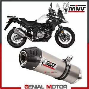 Mivv rC}t[ I[o `^ J[{ Lbv SUZUKI DL V-STROM 650 2017 2019 Mivv Exhaust Muffler Oval Titanium Carbon Cap SUZUKI DL V-STROM 650 2017 2019