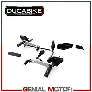 Ergal �u���b�N�V���o�[ Ducabike Ducati XDIAVEL 2016 - 2019 �Œ����\�ȃv���b�g�t�H�[�� Platforms Adjustable in Ergal Black-Silver Ducabike Ducati XDIAVEL 2016 - 2019 �y���s�A���i�z