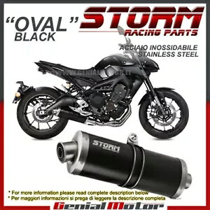 tVXe Xg[ by Mivv }t[ I[o lX`[ }n Mt-09 2015 15p Full System Storm by Mivv Muffler Oval Nero Steel for Yamaha Mt-09 2015 15