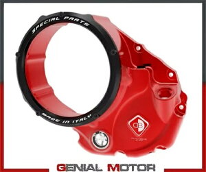 DUCABIKE Transp ICoX Nb` Jo[ RED-BLK 3D Ducati SCRAMBLER 1100 2018 2022- DUCABIKE Transp oil bath clutch cover RED-BLK 3D Ducati SCRAMBLER 1100 2018 2022-