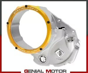 �����I�C���o�X�N���b�`�J�o�[ �V���o�[�S�[���h 3D-E DUCABIKE Ducati SUPERSP 2017- Transparent oil bath clutch cover SILVER GOLD 3D-E DUCABIKE Ducati SUPERSP 2017- �y���s�A���i�z