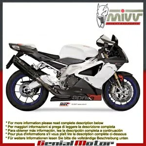 Mivv 排気マフラー Suono ブラック ステンレススチール アプリリア RSV 1000 2004 - 2008 Mivv Exhaust Mufflers Suono Black Stainless Steel Aprilia Rsv 1000 2004 - 2008