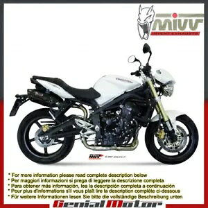 Mivv FGL][Xg}t[ Suono ubN gCAt Xg[g gv 2007 - 2012 p Mivv Approved Exhaust Mufflers Suono Black for Triumph Street Triple 2007 - 2012