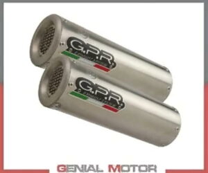 GXP[v|bg 2  GPR M3 NATURAL TITANIUM F DUCATI 1098 2006 - 2012- 2 escape pots GPR M3 NATURAL TITANIUM approved DUCATI 1098 2006 - 2012-