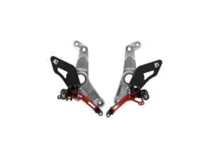 ���߉\�ȃ��A�Z�b�g �V���o�[���b�h Ducabike Ducati Monster 1200 S 2014 - 2021�p Adjustable Rearset Silver-red Ducabike For Ducati Monster 1200 S 2014 - 2021