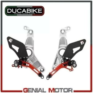 �v���b�g�t�H�[�� �����\�ȃV���o�[���b�h Ducabike Ducati Monster 1200 2017 - 2019 Platforms Adjustable Silver-Red Ducabike Ducati Monster 1200 2017 - 2019 �y���s�A���i�z
