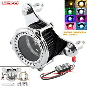 ~jGAN[i[Ce[NtB^[ LEDt n[[[hLO Xg[gOCh FL 08-16p Mini Air Cleaner Intake Filter w/ LED For Harley Road King Street Glide FL 08-16