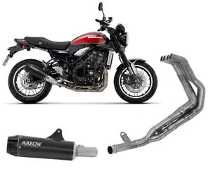 Rebel }t[Lbg + Arrow Alu Dark Collectors Kawasaki Z 900 RS 2022 - 2023- Rebel Muffler Kit + Arrow Alu Dark Collectors Kawasaki Z 900 RS 2022 - 2023-