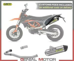 tGL][Xg Kat Arrow Race-tech J[{ Lbv `^ KTM 690 Smc R 2021 p Full Exhaust Kat Arrow Race-tech Carbon Cap Titanium for KTM 690 Smc R 2021