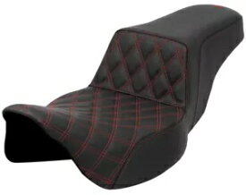 サドルメン セットアップ ブラックシート レッド格子ステッチ (A808-07B-172RED) Saddlemen Set-Up Black Seat w/Red Lattice Stitch (A808-07B-172RED)