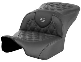 Saddlemen ロードソファ ブラック シート - グレー格子ステッチ (823-07-18202) Saddlemen Roadsofa Black Seat - Gray Lattice Stitch (823-07-18202)