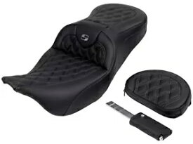 Saddlemen ロードソファ ブラック シート - 運転席用背もたれ & グレー ステッチ (A808-07R-182GRE) Saddlemen Roadsofa Black Seat - Driver Backrest & Gray Stitch (A808-07R-182GRE)