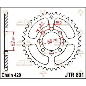�X�Y�L Ap 50 1975-1977 JT �i�`������ ���A �X�v���P�b�g 51T 420 JTR801.51- Suzuki Ap 50 1975-1977 JT Natural Rear Sprocket 51T 420 JTR801.51- �y���s�A���i�z