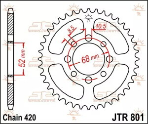 �X�Y�L TS 50�n Apx 1982 JT �i�`������ ���A�X�v���P�b�g 51T 420 JTR801.51- Suzuki Ts 50 Series Apx 1982 JT Natural Rear Sprocket 51T 420 JTR801.51-