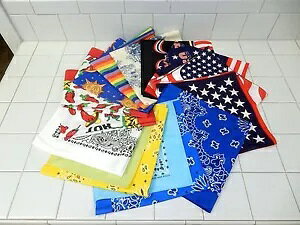 Rbg o_i XJ[t wbh bv Xgoh yCY[ AJ (1 bg 10 pbN) COTTON BANDANA SCARF HEAD WRAP WRISTBAND PAISLEY AMERICAN FLAG (10 PACK PER LOT)