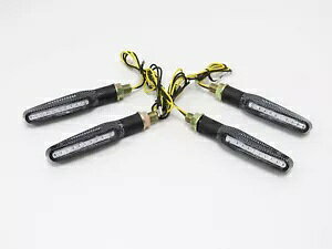 �C���W�P�[�^�[ �J�[�{�����b�N LED �V�[�P���V���� �Z�b�g 4 �A�v�����A SL 1000 �t�@���R 2000-2003�p Indicators Carbon Look LED Sequential Set 4 For Aprilia SL 1000 Falco 2000-2003 �y���s�A���i�z