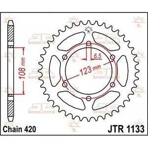 �A�v�����A SX 50 2018-2020 JT ���A �X�v���P�b�g 53T 420 JTR1133.53 Aprilia SX 50 2018-2020 JT Rear Sprocket 53T 420 JTR1133.53 �y���s�A���i�z
