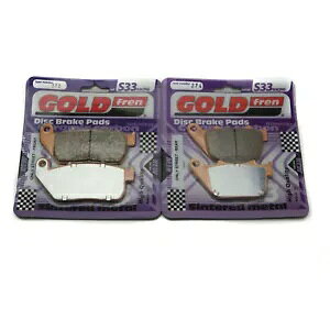 Goldfren S33 �u���[�L�p�b�h �t�����g & ���A �n�[���[�_�r�b�h�\�� XL 883 N �A�C�A�� 2009-2010 Goldfren S33 Brake Pads Front & Rear For Harley Davidson XL 883 N Iron 2009-2010 �y���s�A���i�z