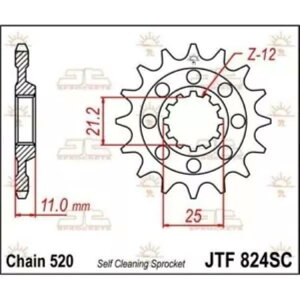 �n�X�N�o�[�i Sm 610 E 1999 JT �i�`������ �t�����g �X�v���P�b�g 14T 520 JTF824.14SC- Husqvarna Sm 610 E 1999 JT natural front sprocket 14T 520 JTF824.14SC- �y���s�A���i�z