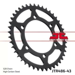 ���}�n FZ6 600 N 2004-2006 JT �u���b�N�������A �X�v���P�b�g 43T 520 JTR486.43ZBK- Yamaha FZ6 600 N 2004-2006 JT Black Zinc Rear Sprocket 43T 520 JTR486.43ZBK- �y���s�A���i�z