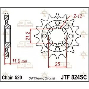 �n�X�N�o�[�i SM 610 E 1999 JT �i�`������ �t�����g �X�v���P�b�g 14T 520 JTF824.14SC- Husqvarna Sm 610 E 1999 JT Natural Front Sprocket 14T 520 JTF824.14SC- �y���s�A���i�z