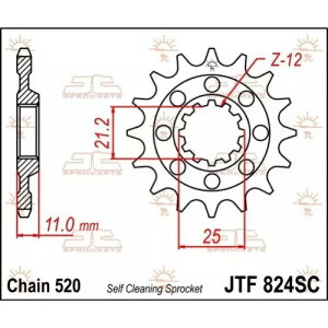 �n�X�N�o�[�i Te 400 2001-2002 JT �i�`������ �t�����g �X�v���P�b�g 14T 520 JTF824.14SC- Husqvarna Te 400 2001-2002 JT Natural Front Sprocket 14T 520 JTF824.14SC- �y���s�A���i�z