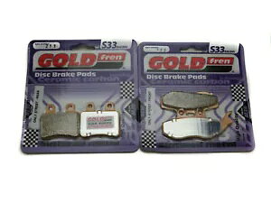 Goldfren �u���[�L�p�b�h �t�����g & ���A �_�[�r �Z���_ 125 �o�n SM 4T 300mm 2006-2012 Goldfren Brake Pads Front & Rear For Derbi Senda 125 Baja SM 4T 300mm 2006-2012