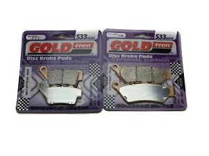 Goldfren S33 �u���[�L�p�b�h �t�����g & ���A �z���_ NX 650 V/W/X �h�~�l�[�^�[ 1997-2002 Goldfren S33 Brake Pads Front & Rear For Honda NX 650 V/W/X Dominator 1997-2002 �y���s�A���i�z