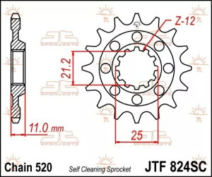�n�X�N�o�[�i Te 570 2001-2003 JT �i�`������ �t�����g �X�v���P�b�g 14T 520 JTF824.14SC- Husqvarna Te 570 2001-2003 JT Natural Front Sprocket 14T 520 JTF824.14SC- �y���s�A���i�z