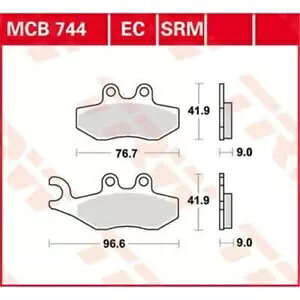 xXp Xvg 125 I.E. 2014-2015 TRW EC V[Y Z~bN u[L pbh MCB744EC- Vespa Sprint 125 I.E. 2014-2015 TRW Ec Series Ceramic Brake Pads MCB744EC-