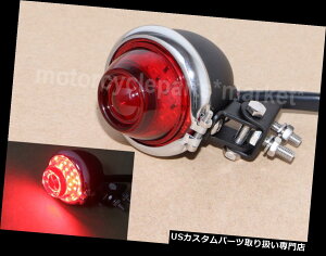 USe[Cg ubNbhʃYLEDu[LXgbve[CgvJtF[T[I[hXN[ Black Red Convex Lens LED Brake Stop Tail Light Lamp Cafe Racer Old School