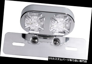 USe[Cg e[CgN[LED_u}^SNXjo[TfB XYLz_}n Tail Light Chrome LED Double Maltese Iron Cross Universal f. Suzuki Honda Yamaha