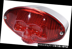 USe[Cg e[CgLEDXJCateyeN[n[[z_XYL}nHDjo[TɃtBbg Taillight LED Skull Cateye Chrome fits Harley Honda Suzuki Yamaha HD universal