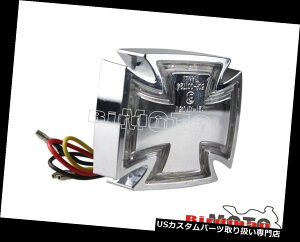 USe[Cg Cgn[[̂߂̃N̓S̏\}^̐ԂLED̃e[Cgu[Lv Chrome Custom Iron Cross Maltese Red LED Taillight Brake Lamp For Light Harley