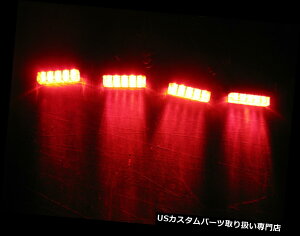 US�e�[�����C�g 4���j�o�[�T��RED LED���A�u���[�L�T�C�h�����j���O�e�[�����C�g�I�[�g�o�C�X�g���[�g�o�C�N�I 4 Universal RED LED Rear Brake Side Running Tail Light Motorcycle Street Bike ! �y���s�A���i�z