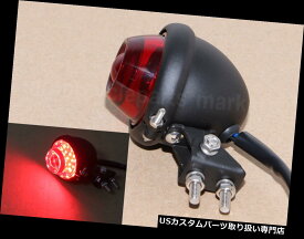 USテールライト オートバイの凸面LEDブレーキミニストップテールライトカフェレーサーオールドスクールブラックレッド Motorcycle Convex LED Brake MINI Stop Tail Light Cafe Racer Old School Black Red