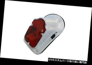 USe[Cg gD[Xg[e[CgN[12{gbhY3C[n[[I[hXN[`bp[{o[ Tombstone Tail Light Chrome 12v Red Lens 3 Wire Harley Old School Chopper Bobb