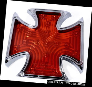 USe[Cg e[p[CgN[LEDACANXjo[T`bp[zbgbhn[[čECE Tail Light Chrome LED Iron Cross Universal for Chopper Hot Rod Harley US Car ECE