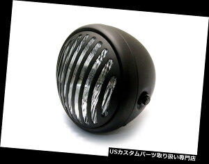 USwbhCg n[[_rbh\}bgubN6 3/4̃wbhCggJtF[T[Y| Headlight Retro Cafe Racer Prison Steel for Harley Davidson Matt Black 6 3/4"