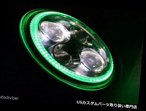 USwbhCg n[[p7 "I[goCubNO[n[vWFN^[fC[J[LEDCgwbhCg 7" MOTORCYCLE BLACK GREEN HALO PROJECTOR DAYMAKER LED LIGHT HEADLIGHT for Harley