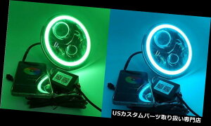 US�w�b�h���C�g 7 "�n�[���[�_�r�b�h�\���̂��߂̃u���[�g�D�[�XRGB�̃n���[�G���W�F���A�C80W�̃N���[��LED�̃w�b�h���C�g 7" Bluetooth RGB Halo Angel Eye 80W CREE LED Headlights For Harley Davidson