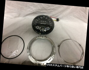 USwbhCg JW̃Xs[J[̍7 "n[[̂߂̉~`̕ՓIȃI[goC̓KLED̃wbhCg JW Speaker Black 7" Round Universal Motorcycle Adaptive LED Headlight for Harley