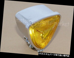 USwbhCg n[[pN[gCAOI[goCwbhCg{g}Eg`bp[{o[V Chrome Triangle Motorcycle Headlight Bottom Mount Chopper Bobber For Harley New