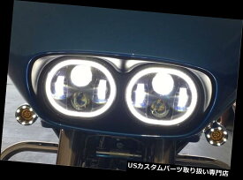 USヘッドライト ハーレーダビッドソン用 nデュアルLEDヘッドライト100Wハイ/ロービームハーレーロードグライドデュアル For Harley-Davidson Dual LED Headlight 100W Hi/Lo Beam Harley Road Glide Dual