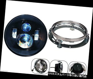 USwbhCg 7 "n[[pI[goCfC[J[LEDwbhCgv+GNXeVgO 7" Motorcycle Daymaker LED Headlight Lamp + Extension Trim Ring For Harley