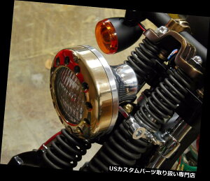 USwbhCg \bhuXhn[wbhCguXamp; D A~jEn[CXS650{o`bp[ SOLID BRASS DRILLED HALO HEADLIGHT BRASS  ALUMINUM HARLEY XS650 BOBBER CHOPPER