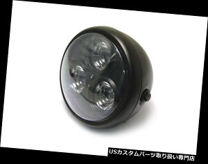 US�w�b�h���C�g �o�C�N�w�b�h���C�g6.75 �z���_�J�t�F���[�T�[�X�N�����u���v���W�F�N�g�p�}�b�g�u���b�N - LED Motorbike Headlight 6.75 Matt Black For Honda Cafe Racer Scrambler Project -LED �y���s�A���i�z